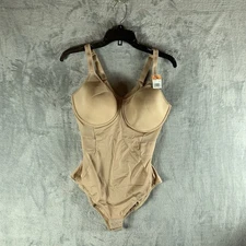 Maidenform Women's Body Shaper 38DD Built In Bra Bodysuit Shapewear Beige NWT