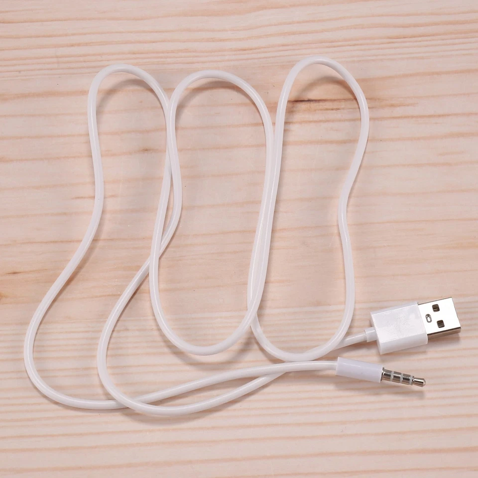 3.5mm Plug Audio AUX to USB 2.0 Plug Adapter Charging Cable 1M White B7G61111 - Image 2 of 4