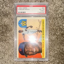 Topps 1955 Carlos Paula #97 PSA Washington Nationals Rookie Base Set Baseball