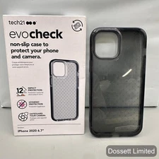 Tech21 EvoCheck Case for iPhone 12 Pro Max 6.7in Non-Slip 12ft Drop Smokey Black