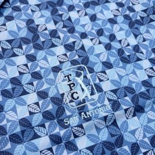 Straight Down Polo Shirt Mens Med Blue Floral Performance Golf TPC San Antonio