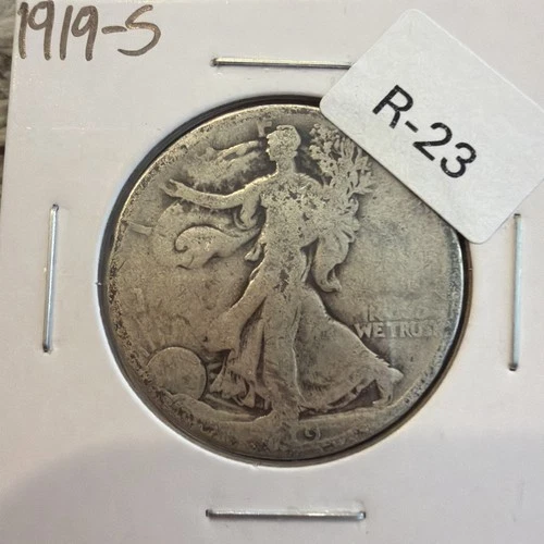 1919-S U.S. Walking Liberty Half Dollar, Circulated, 50c