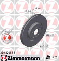 2X Zimmermann Bremsscheibe Sport Z 290.2269.52 FüR Pace XE Jaguar XF X260 X760 2
