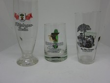 3x versch.  Biergl&auml;ser 0,25L Vintage Brauerei Sammlergl&auml;ser Set Retro