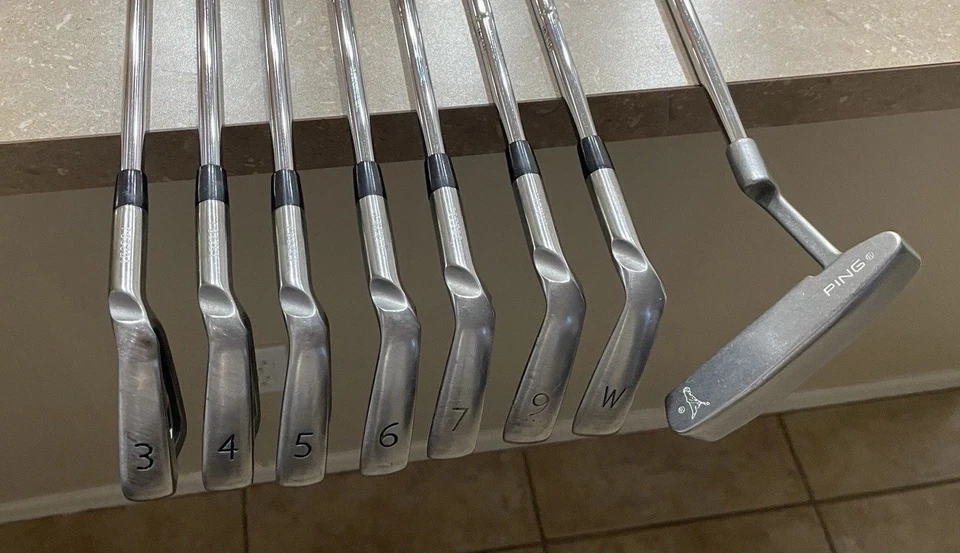 PING S58 Irons (7 golf clubs: 3-PW: NO 8 iron) AND PING 1990s Anser 2 putter - Image 2 of 4