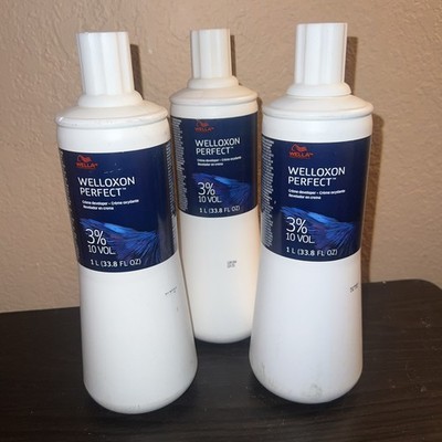 Set of 3 Wella Professional Welloxon Perfect Creme Developer 3% 10 Vol 1L/33.8oz