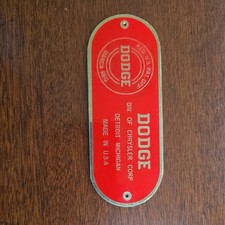 Best Quality New Data Plate Acid Etched Brass Dodge Firewall 1940s - 1950s Best Quality New Data Plate Acid Etched Brass Dodge Firewall 1940s - 1950s