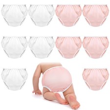 10 Pairs Waterproof Plastic Pants for Toddlers Reusable Plastic Diaper Covers...