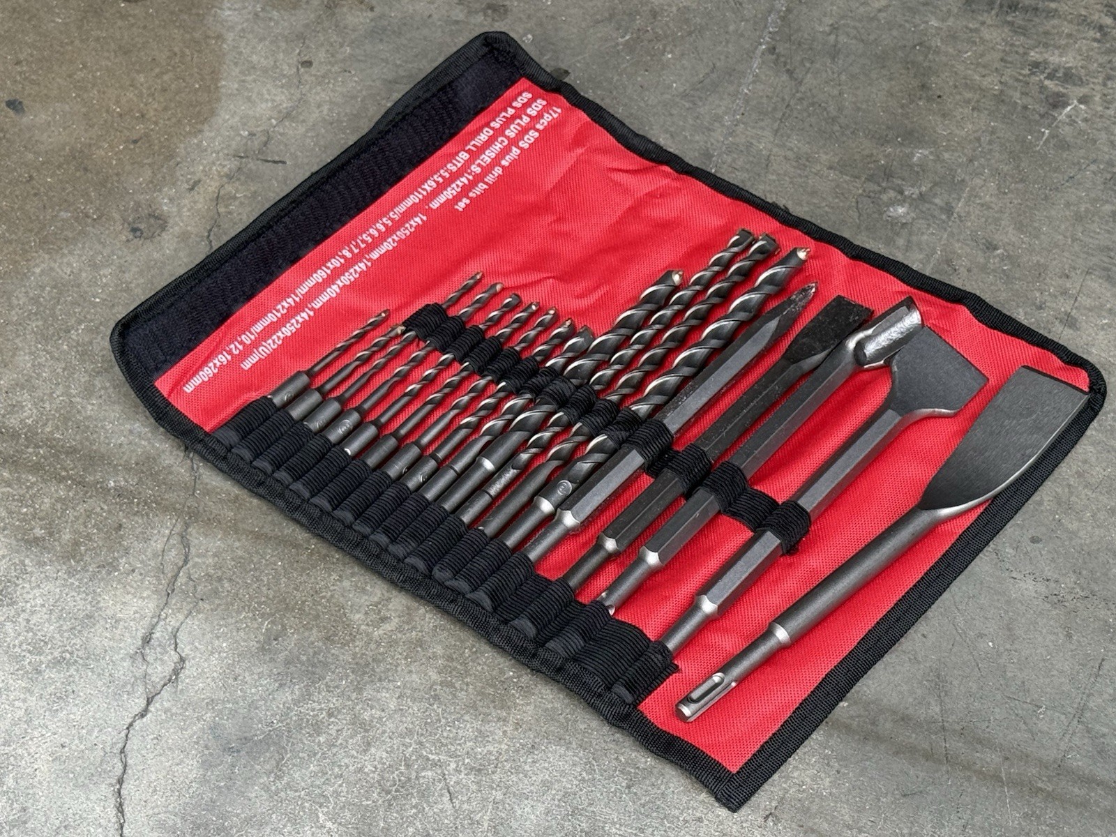 18pcs SDS Plus Drill Bits Groove Gouge & Chisel Set 4 Rotary Hammer Hilti Bosch