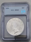 1924 Peace Dollar $1 90% Silver US coin $    NR   FREE SHIP  uncirculated unc