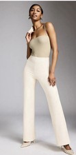 New Commando Faux Leather Wide Leg Pant Ivory Size L 188
