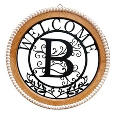 Metal Wood Letter B Monogram Wall Art Welcome Sign WoodenFrame-B Letter