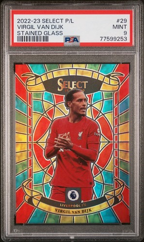 Virgil van Dijk #29 2022 Panini Select Premier League Stained Glass card