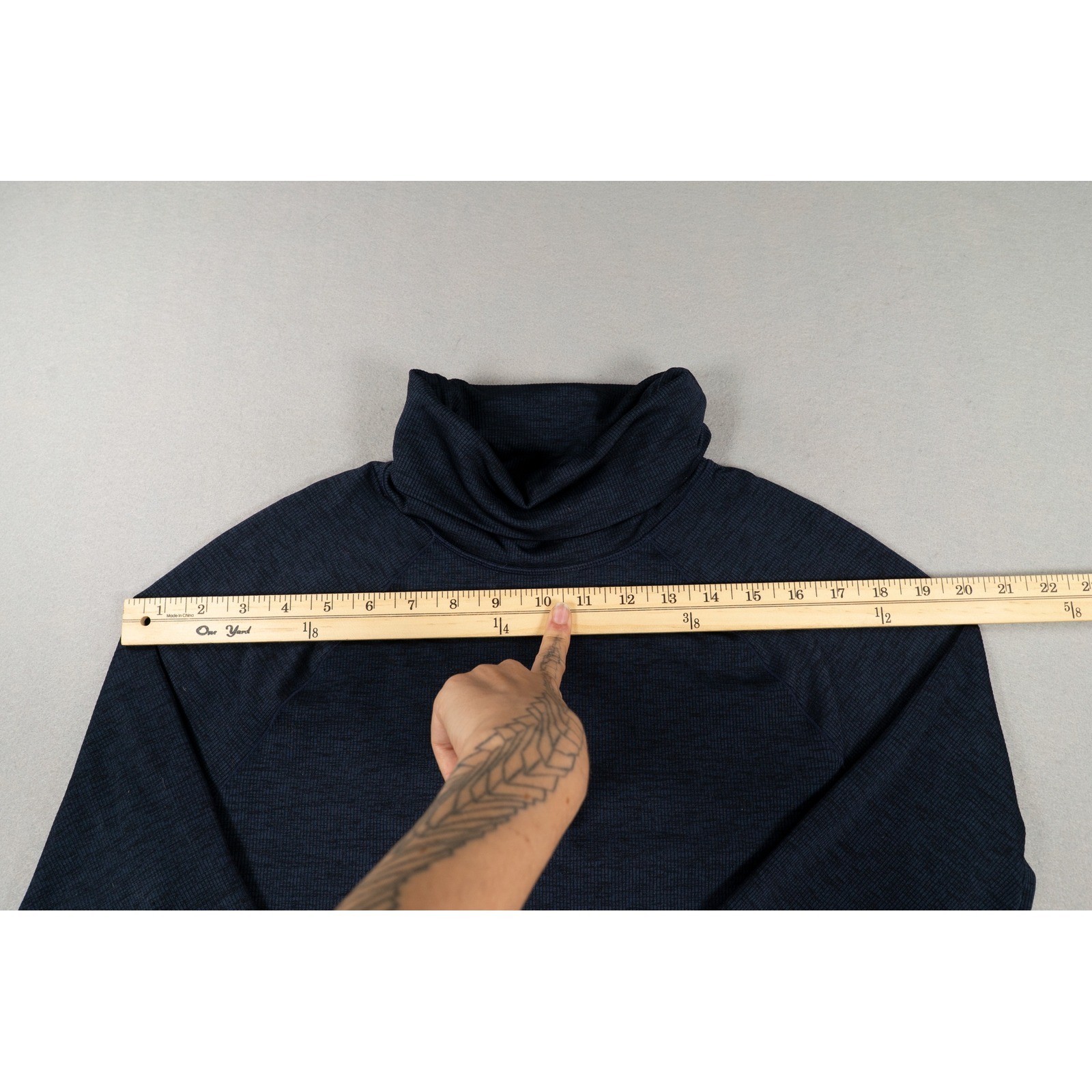 Prana Womens Navy Space Dye Cowl Neck Long Sleeve Thumbhole Active Top Small image 4