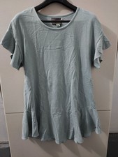 Anthropologie Saturday Sunday Dress Womens S Sage Mini Short Sleeve Flare Peplum