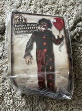 chrome clown child  s costume size medium 8-10 worn once in great condition.