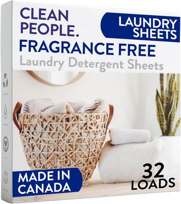 The Clean People Fragrance Free Laundry Detergent Sheets - Laundry Soap - Ultra 