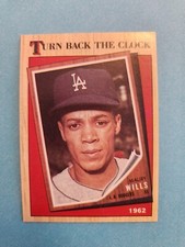 maury wills 1987 TOPPS  #315 TURN BACK THE CLOCK 1962 DODGERS HOF