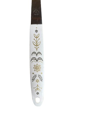 FLINT USA Stainless Carving Fork Serving Meat MCM Deco Handle 12'' Flower Vintage