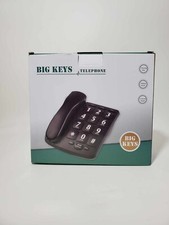 BIG KEYS Large Buttons, Volume Control, Speed Dial Memory Telephone Black -NEW