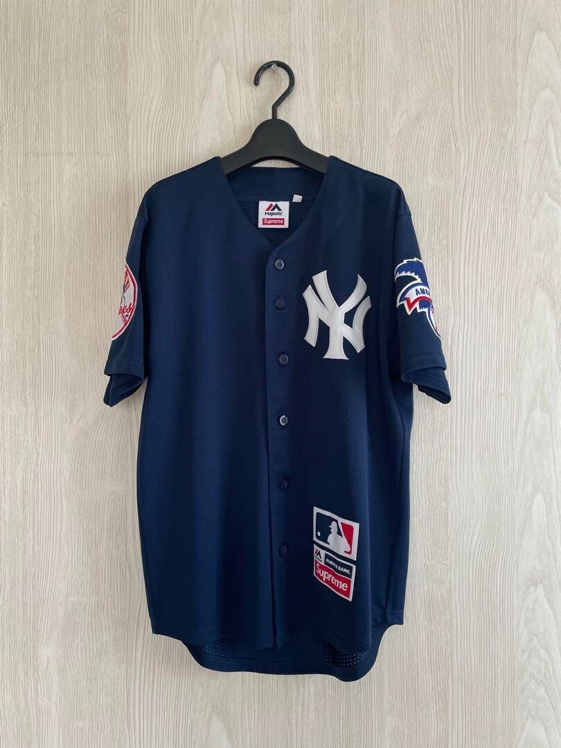 トップス supreme yankees majestic baseball jersey Supreme Majestic New York Yankees Baseball Jersey Navy Size