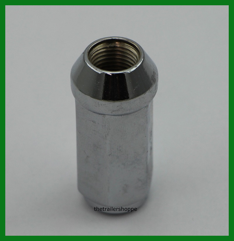 Chrome 1/2" Extra Long Lug Wheel Nut Aluminum Trailer Wheel Rim Acron
