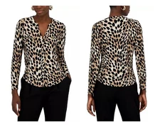 INC International Concepts Animal Print Top Size XS New With Tags