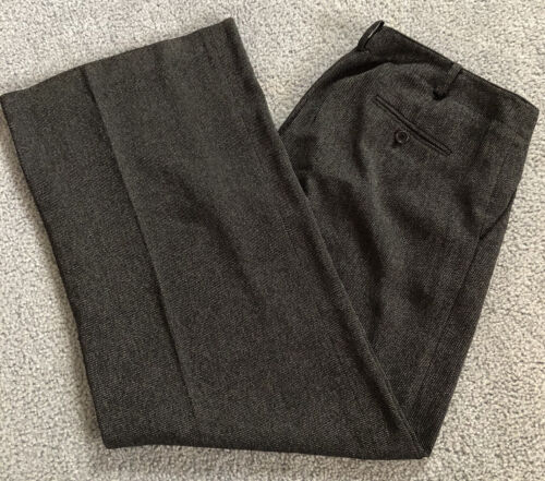 Pantalon habillé femme Calvin Klein taille 10 noir gris polyester mélange jambe large - Photo 1/9