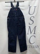 Mens Dickies Denim Jeans Carpenters Bib Overalls Size 40X31 Made In USA.