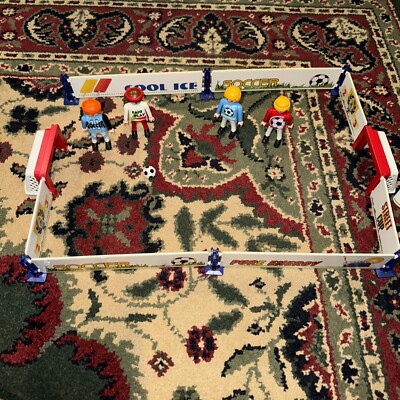 1992 Playmobil 3868 Street Cup Arena Soccer Missing 3 Parts Great Condition