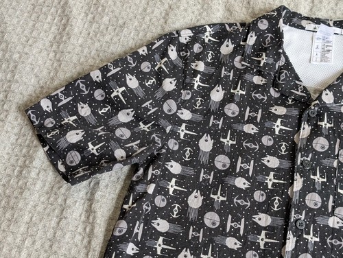 Disney Store Star Wars Shirt Erwachsene Small schwarz X Wing Todesstern Camp Kragen - Bild 3 von 10