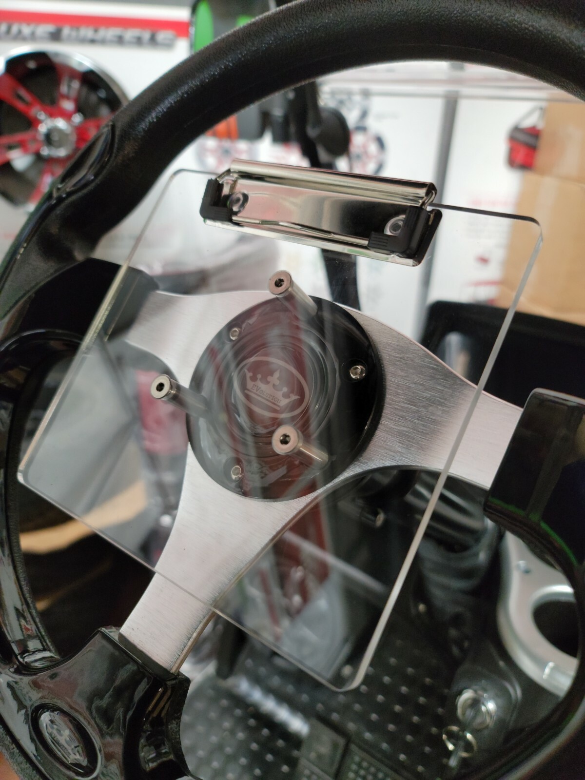 Evolution Golf Cart Steering Wheel Score Card Holder eBay