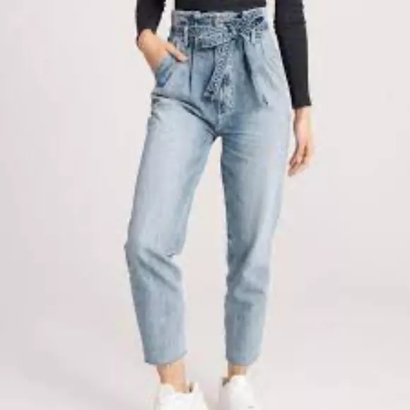 Paperbag High-Rise Mom Jeans