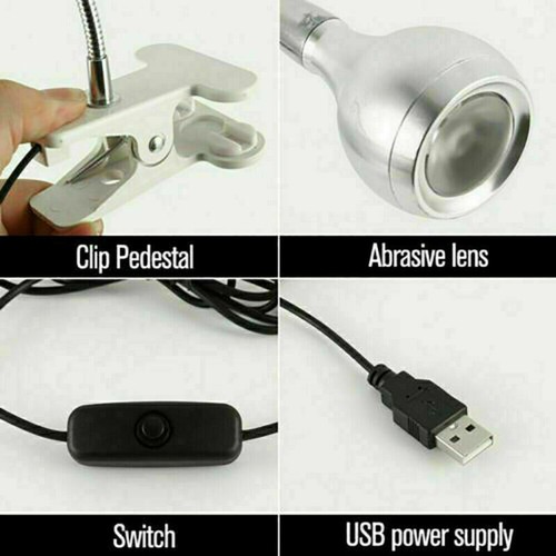 USB Flexible Reading LED Light Clip-on Beside Bed Desk Table Bright Lamp UK - Picture 9 of 16