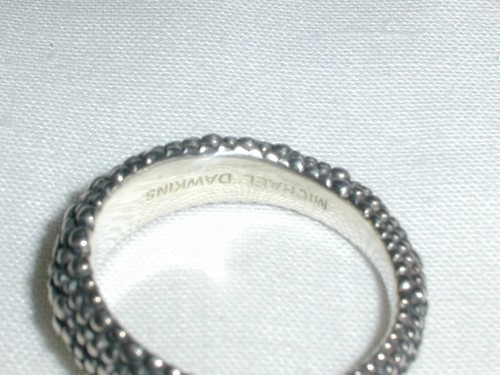 BEAUTIFUL! MICHAEL DAWKINS NARROW STARRY NITE BAND RING- SIZE 6! - Picture 2 of 4