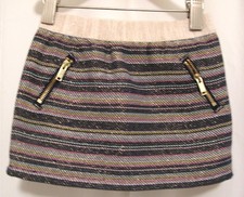 190010 Girl's 18 Months GENUINE KIDS OSH KOSH Striped Boulcle Metallic Skirt EUC