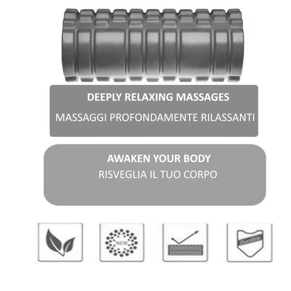 Rullo Massaggiante Per Pilates E Yoga – Tubo Con Punte, 30 Cm, Nero - Foto 6