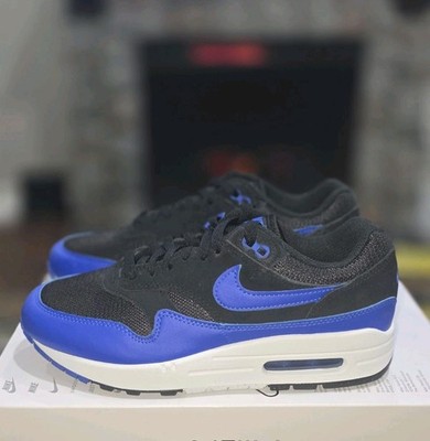 Nike Air Max 1 Essential Black Hyper Royal Blue FZ5808-010 Men's Size 6 US New