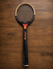 Vintage MacGregor Wooden Tennis Racket-1970s Retro Graphic Style