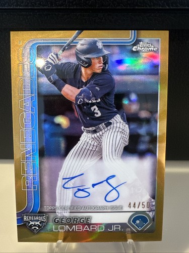 George Lombard Jr. [Gold Refractor Autograph] #PDC-41 2025 Topps Pro Debut Chrome card