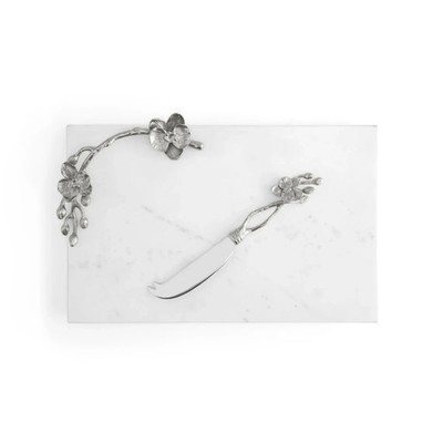 Michael Aram White Orchid Cheeseboard w/ Knife
