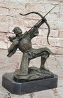 NEW! 9" Japanese Samurai Warrior in Combat Genuine Bronze Statue Figurine Gift