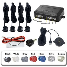 12V 22mm Car Parking Sensor Kit 4Sensors Buzzer Reverse Backup Radar Sound Alert