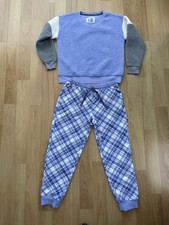 Muk Luks Pajama Set 2-Piece Large Periwinkle Violet Ultra Soft Warm Plush Cozy