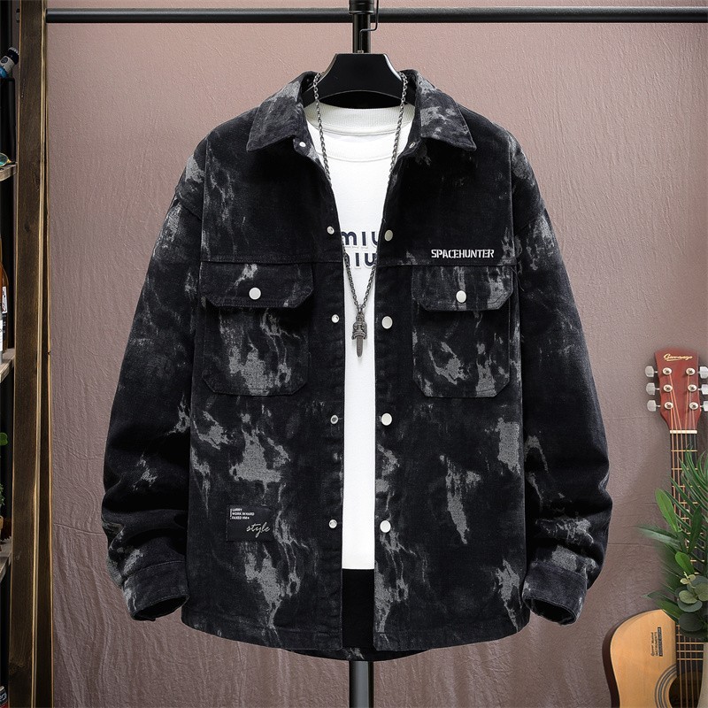 Luxury Men Denim Jacket Fashion Loose Casual Trendy High Street Retro Jean Coat