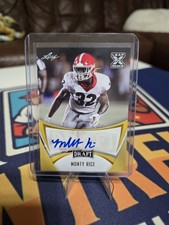 2021 Leaf Draft - Autographs Monty Rice #BA-MR1 Gold RC Georgia Bulldogs Titans