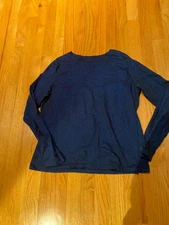 Talbots Black and blue fabric Tee shirt Size XL