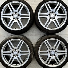 Genuine Mercedes E-Class Coupe 18 Silver 8J 8.5J Alloy Wheels 235 255 Tyres w207