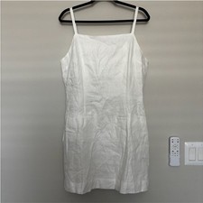 Reformation Phillipa White Linen Mini Dress Size 12