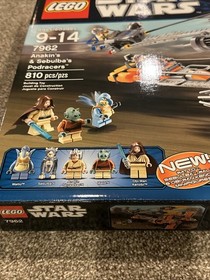 Lego Star Wars Anakin&rsquo;s and Sebulba's Podracers# 7962 Retired New Five Figures!